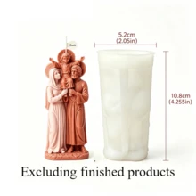 3D 聖家矽膠蠟燭模具 10.8cm 大柱狀矽膠樹脂翻模模具 不沾樹脂翻模模具 適合夏季家居裝飾 宗教節日 DIY 手作材料 也適用於手工皂與石膏裝飾品製作 - 1pc聖三口模具 - View 7