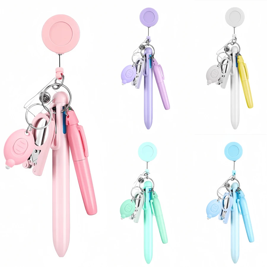Best Selling Nurse Pen Set, 6pcs/Set Includes 1 Marker Pen, 1 Lighted Pen, 1 Retractable Ballpoint Pen, 1 Folding Scissors, 1 ID Card Holder And 1 Lanyard - Sets - View 1