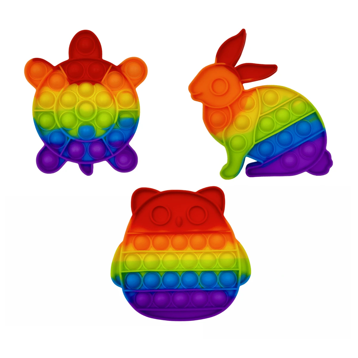 2/4er Set tierförmige Push Pop Fidget Spielzeug, Silikon Regenbogen Tier Push Pop Fidget Spielzeug Set, Geburtstagsgeschenk, Oster-Ei-Füller, Weihnachtsgeschenk, Autismus Kinder Französisch Lern Push Pop Blasen Sensorik Spielzeug - Verschiedenfarbig - Übersicht 1