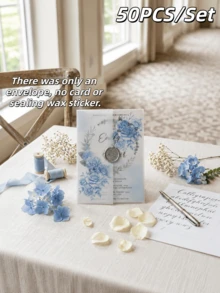50pcs Invitation Envelopes (5x7 Inch), Printed Style Wedding Invitation Envelopes, Translucent Wedding Invitation Envelopes, Pre-Folded Envelopes, Suitable For 5x7 Inch Invitations, Translucent 5x7 Inch Envelopes - Can Be Used As Envelope Liners - Suitable For Wedding, Birthday And Baby Shower Invitations - Stamped Invitations - View 15