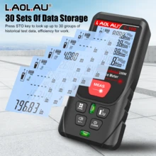 L.A.OL.A.U LAOLAU 雷射測距儀，±1mm 高精度數位測量工具，附背光 LCD 螢幕、氣泡水準儀，可測面積/體積/勾股定理，30 組數據儲存，便攜式測距儀，適用於建築、居家翻修與 DIY - 均碼 - 查看 4
