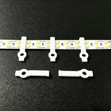 30入 8mm/10mm 單孔高透明 PC 燈條固定夾，耐熱 U 型夾附安裝螺絲，適用於 8/10mm 寬 COB、SMD 裸板 PCB 柔性霓虹燈條 - 30件白一字平卡(配螺絲) - 查看 6