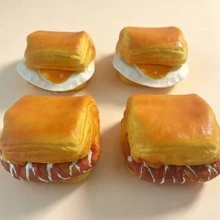 2026 Summer New 1pc Squishy Simulation Sandwich Bread Squeeze Toy, Slow Rebound Soft Texture, Realistic Food Design, Novelty Leisure Item - Multicolor - View 4