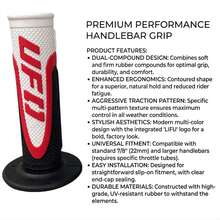 Universal Motorcycle Handlebar Grips | UFO Logo Design | 1 Pair Anti-Slip Rubber Grip With Textured Pattern | Off-Road Motorcycle, Dirt Bike, Scooter, ATV Throttle Grip Covers - A - View 4