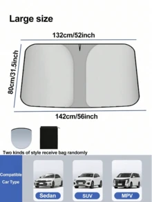 Parasol Plegable para Parabrisas Delantero de Coche, Plata Titanio - Características: Protección UV, Resistente al Calor e Instalación Fácil, Maximiza la Comodidad Interior - ¡Opción Perfecta para Conducir en Verano! - Multicolor - Ver 11