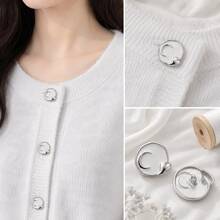 10pcs Moon Design Metal Shank Buttons, Blue Enamel Silver Tone Decorative Buttons, Suitable For Coats, Cardigans, Shirts, Dresses, DIY Sewing And Clothing Accessories - 10pcs - View 7