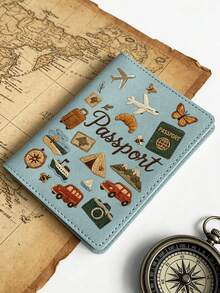 Multi-Color Airplane & Car Travel Pattern Travel Passport Cover, Foldable Portable Multi-Functional Storage Design, Waterproof & Dustproof, Ideal Customized Gift For Air Travel, Commuting, Group Tours, Family Outings, Friends Gatherings And More - Multicolor - View 7