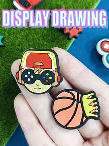 20pcs/Set Sports Game PVC Material Shoe Decoration Set, Including Baseball, Basketball And More, Perfect Gift For Friends - Multicolor - View 11