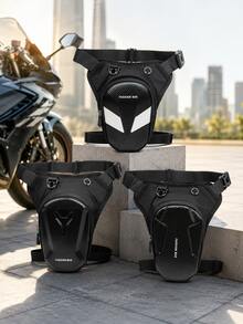 Motorcycle Leg Bag, Unisex Tactical Thigh Bag, Waterproof Hard Shell Riding Waist Bag, Adjustable Shoulder Strap Earphone Hole Waist Bag, Crossbody Hip Bag, Suitable For Riding, Cycling, Hiking, Traveling Motorcycle Accessories - A - View 12
