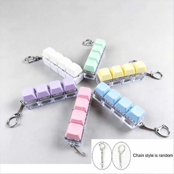 1pc Creative Keyboard Keycap Keychain - Colorful Clicky Desktop Toy, Relieve Stress And Anxiety, Fun Office Decor, Unique Gift Choice