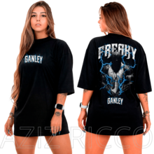 Freaky Gabriel Ganley Oversized T-Shirt, Premium Line, 100% Cotton - Black - View 2
