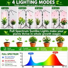 1 Set Full Spectrum Plant Grow Light, Natural Sunlight-Mimicking LED Lamp With Adjustable Light Modes, Ideal For Indoor Plants & Succulent Pots, 3/9/12-Hour Timer, Adjustable Stand, 360° Bendable Gooseneck, USB-Powered Plug-And-Play Design. - 黑色 - 查看 4