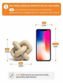 1件裝 米色石材三環結飾品 咖啡桌裝飾 波希米亞風鏈環小雕像 現代書架玄關裝飾 適合居家客廳農舍風臥室美學藝術擺飾 - 1PC - 查看 7