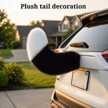 1Pc Swing Tail Car Rear Decoration, Elastic Shaking Tail Decor, Exterior Modification Accessory, Strong Adhesive, Dynamic Swing Design, Vehicle Decor, Universal Fit Car SUV Truck Motorcycle, Weatherproof Auto Exterior Accessory - Tail - View 12