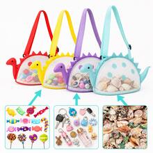 Personalized Dinosaur Mesh Shoulder Bag, Beach Shell Collecting Storage Bag, Lightweight Crossbody Bag For Seashells, Keys, Small Items - Multicolor - View 8