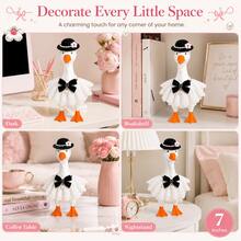7 Inch Desktop Goose Dress-Up Set - Cute Spring/Summer Mini Desktop/Car Goose Outfit With Dress, Hat, Necklace - Mini Porch Goose Clothes Accessories For Home Office Decor (Goose Statue Not Included) - A - View 7