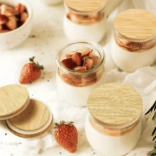 1/10pcs Bamboo Cup Lids, Vintage Bamboo Lids Suitable For Glass Bottles, Mugs, Fragrance Bottles And Candle Jars, Reusable And Durable, Suitable For Home Decor, Kitchen Storage, Aromatherapy And Dust Protection - Multicolor - View 10