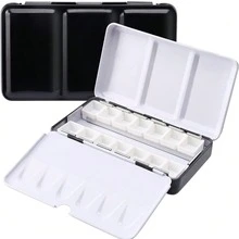 14-26 Compartment Paint Iron Box, Includes 14 Removable Half Pans, Portable Metal Paint Box, With Mixing Tray, Suitable For Travel And DIY Art Creation - Single Piece - View 11