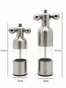 1Pc Stainless Steel Pepper Grinder, Salt And Pepper Grinder & Manual Spice Mill, Ceramic Grinding Core, Refillable, Clear Container, For Kitchen And Dining Table, Kitchen Accessories - Multicolor - View 18