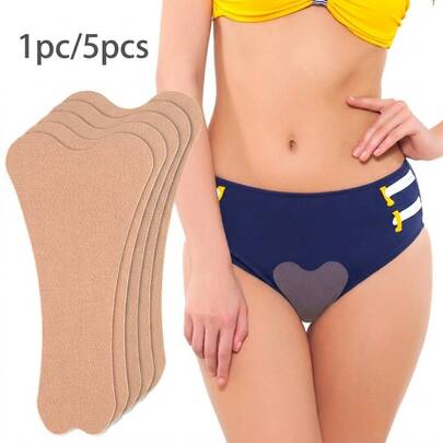 5pcs/1pc Nude Seamless Swimwear Privacy Stickers (Disposable) Women's Anti-Embarrassment Front Pad Anti-Exposure Pads Suitable For Hot Springs, Water Parks, Swimming, Yoga, Fitness, Leggings, Dancing, Summer Beach Vacation