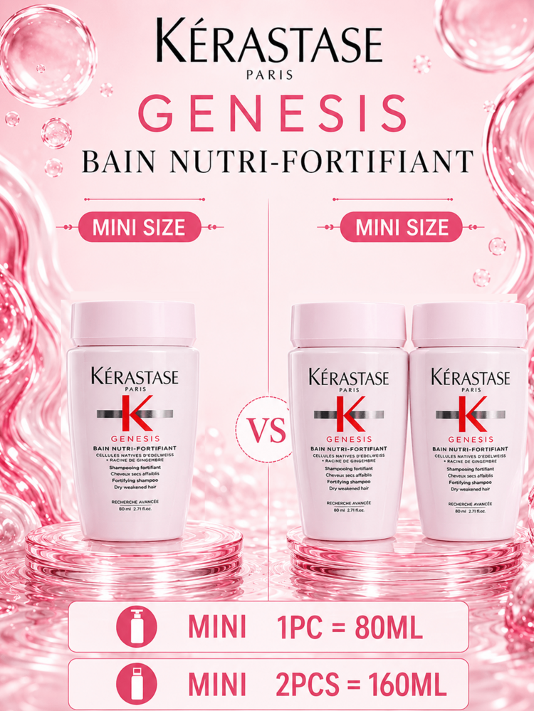 Kérastase 80ml GENESIS 防脫髮強化洗髮精，含生薑根與高山雪絨花萃取，滋養頭皮、強化髮根、減少斷裂、控油去屑、增加髮量與光澤，適合乾枯脆弱髮質每日使用 - Anti-fall Fortifying - 查看 3