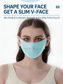 1pc New Ice Silk Cool UV Protection Face Mask, Breathable Half-Face Eye Corner Sun Protection Mask, Lightweight Sun Protection Headgear, Suitable For Daily, Cycling, Driving And All Summer Outdoor Scenarios - Multiple Colors and Styles - View 5