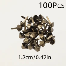 50/100個金屬圓筒雙爪鉚釘，適用於手提包、錢包、衣物、DIY皮革手工、鞋子維修、裝飾釘、行李箱底座 - 多色 - 查看 17