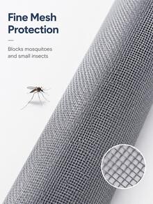 1 pieza Panel de malla de ventana gris, malla mosquitera transpirable a prueba de insectos recortable DIY para ventanas, puertas y patio - conjunto gris - Ver 8