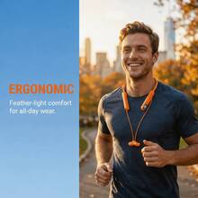 Orange Neckband Wireless Earbuds  High-Performance Neckband Earphones, 3D Panoramic Audio, AI Dual Connection, 48H Battery Life, Low-Latency Gaming, IPX4 Water/Sweat Resistant, Lightweight Neckband, Suitable For Travel Gym & Gaming - Orange - View 10