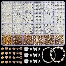 Approx. 1000pcs Acrylic Pearl Beads Set, For DIY Necklace, Bracelet, Earrings, Bangle, Wallet Charm, Phone Charm, Adult Handicrafts, Keychain Making Cool Set - Color - View 9