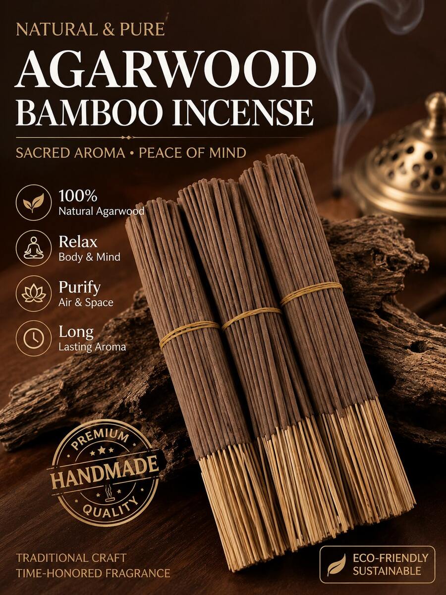 Varitas de Incienso de Palo Santo Premium - Varitas de Madera Sagrada Natural para Aromaterapia, Adecuadas para Relajación, Meditación y Fragancia del Hogar - Madera de agar - Ver 1