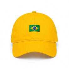 Made In Brazil 2026 World Cup Cap With Embroidered Flag, Adjustable, Women's/Unisex, Cheap - Yellow Flag BR - View 2