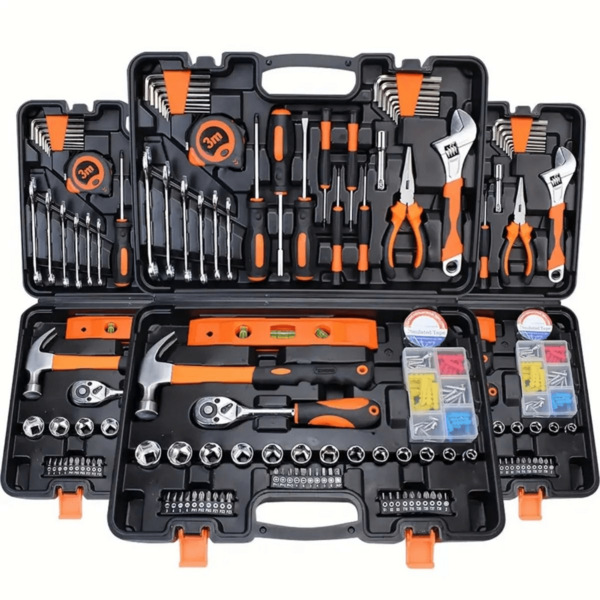 115/46pcs Multi-Function Car Repair Tool Set, Ratchet Wrench Set, Includes Sockets, 1/4 Inch Drive, Extension Bars, Suitable For Car Maintenance And Home Use - Plated Steel Construction