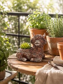 Highland Cow Succulent Planter Cute Resin Yak Animal Flower Pot Indoor Desk Garden Decor Gift - Highland Cow Planter - View 2