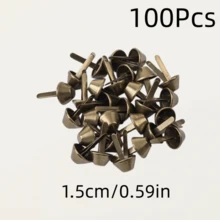50/100個金屬圓筒雙爪鉚釘，適用於手提包、錢包、衣物、DIY皮革手工、鞋子維修、裝飾釘、行李箱底座 - 多色 - 查看 22