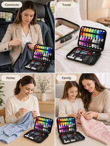 Portable Adult Sewing Kit (1 Set) - Includes Thread, Needles, Scissors, A Tape Measure, Buttons, A Thimble, And More. Suitable For Emergency Repairs While Traveling And For DIY Crafting Projects. An Ideal Gift For Friends, Family, Students, And Those - A - View 9