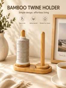 1 Piece - Wooden Magnetic Wool Yarn Skein Stand For Crocheting And Knitting, Winding Tool, Wool Winding Machine, Rotary Yarn Processing Machine, Bamboo Spool Holder, Spool Storage Rack, DIY Embroidery Yarn Storage Stand - B - View 2