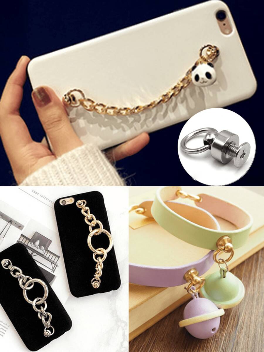 珍珠扣包鏈與DIY包包奶嘴扣,25-80cm龍蝦扣珍珠鏈配金屬雙D扣,肩背包鏈/手提包鏈手把連接器,包款肩帶五金配件,適用於手提包、肩背包、斜背包、手機鏈、水壺腕帶、皮革工藝與DIY手工裝飾配件,送給姐妹與親愛之人的精美禮物 - 彩色 - 查看 1