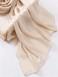 1pc Women's Solid Color Scarf Fashion Elegant Headscarf For Daily Wear - Champagne - View 2