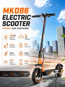Mankeel MK086 Urban Commuter Electric Scooter – 800W Peak Power, 38.6 Km/H Top Speed & 38.6 Km Maximum Range, 10-Inch Tubeless Tires, Long-Range Battery, Dual Disc Brakes & App Control, LED Headlight, Turn Signals, Brake Light – Portable All-Terrain E-Scooter - 查看 1