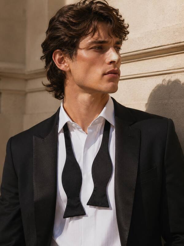 1pc Men's Solid Color Hand-Tied Bow Tie, Suitable For Business, Banquet, Party, Daily Wear, Etc.