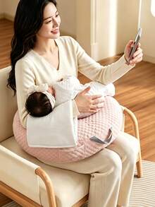 3件組夏季涼感哺乳枕套組，包含支撐枕/搖籃枕/防溢奶斜坡枕，可拆卸設計，適合坐姿或斜躺使用 - 彩色 - 查看 2