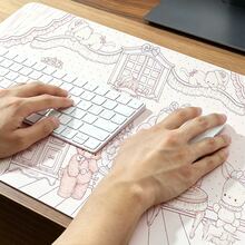 Korean Ins Japanese Anime Girl Kawaii Pink Sweet Bunny Bear Kitten Polka Dots Flower Y2K PU Leather Mouse Pad Office Study Room Desk Waterproof Tablecloth Computer Keyboard Game Mouse Pad Table Mat - View 7