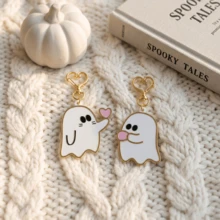 Halloween Cute Ghost Matching Keychains, Suitable For Couples, Best Friends, Horror Magnetic Ghost Pendant Heart-Shaped Clasp Key Ring Holiday Gift, Backpack Car Key Charm - Thickened Upgraded Version - View 8