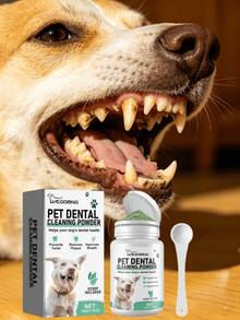 Poudre de nettoyage dentaire pour chiens, formule douce pour l'haleine fraîche et les soins de santé bucco-dentaire. Cette poudre de nettoyage bucco-dentaire est spécialement conçue pour les chiens avec une formule de base douce. Mélangez-la simplement dans la nourriture de votre animal de compagnie pour l'alimentation quotidienne. Une utilisation régulière peut adoucir la plaque et les taches, soulager la mauvaise haleine et apaiser les conditions des gencives. - Voir 3