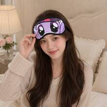 MINISO Masque de sommeil mignon dessin animé My Little Pony Twilight Sparkle, tenue de rentrée scolaire, masque de sommeil violet pour femmes, blocage de la lumière de minuit, ombrage de chambre d'étudiant, cadeau doux pour une amie - Multicolore - Voir 1