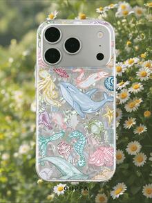 GIIPPA 1件多樣海洋圖案設計，Phone 17 Pro Max 手機殼，相容於 Phone 16 Pro Max、15 Pro Max、14 Pro Max，韓式高端時尚趣味手機殼，相容於 11/12/13/14/15/16 Pro Max Plus，優雅設計適合男女，聖誕節、情人節、復活節、婚禮季和生日送女友的完美禮物！ - 彩色 - 查看 9