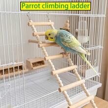 小型至中型鸚鵡適用彈性攀爬梯，適合虎皮鸚鵡、情鳥、牡丹鸚鵡及其他小型至中型鸚鵡，柔軟珠飾籠用攀爬梯，鸚鵡籠吊橋鞦韆裝置，鸚鵡玩具，鳥籠配件，智能鳥類用品 - 經典直梯 - 查看 1