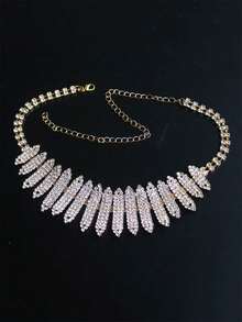 Exquisite Sparkling Multi-Layer Rhinestone Bullet Head Necklace, Women's Jewelry Accessory For Banquet And Ball - Gold - View 3