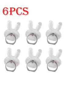 6pcs Transparent Cartoon Phone Stands, Foldable Ring Holder Stands, Animal, Round, Small Flower Shaped Phone Stands Compatible With IPhone, Android Phone, Gift For Birthday, Family, Friends Finger Ring Holder, Phone Grip, Phone Accessories - Multicolor - View 13
